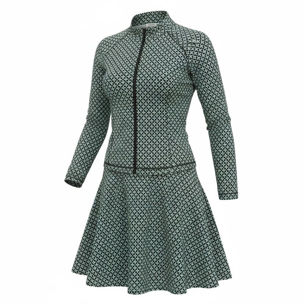 Talbots full-zip jacket with  sleeves, pull-on skort set. Golf, activewear.